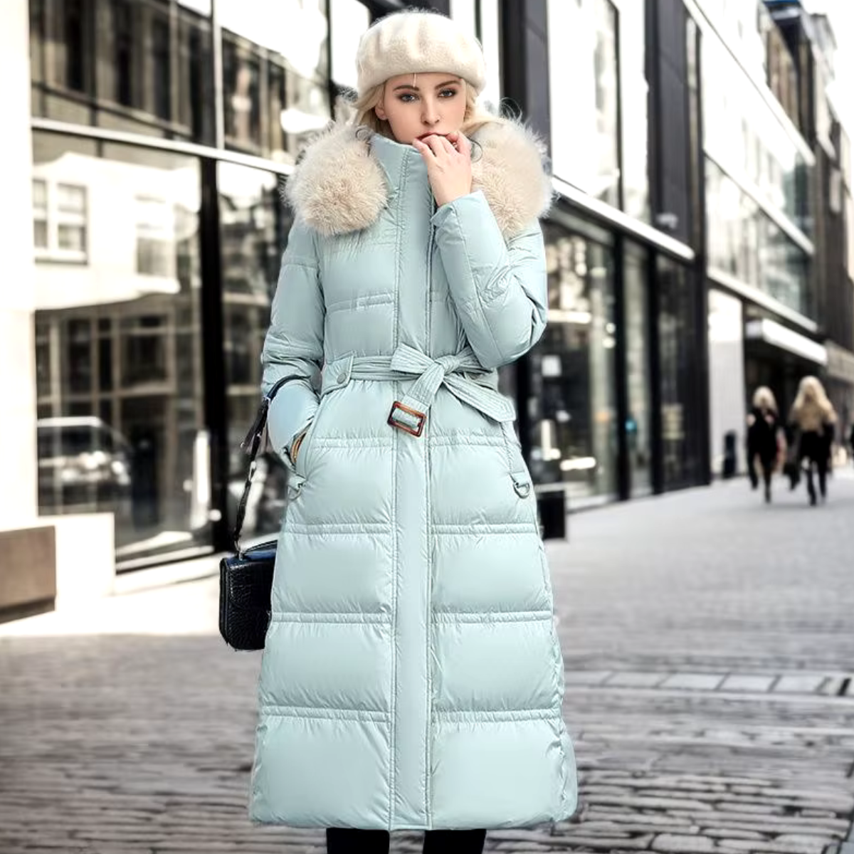 Paula – Lang og elegant dunjakke