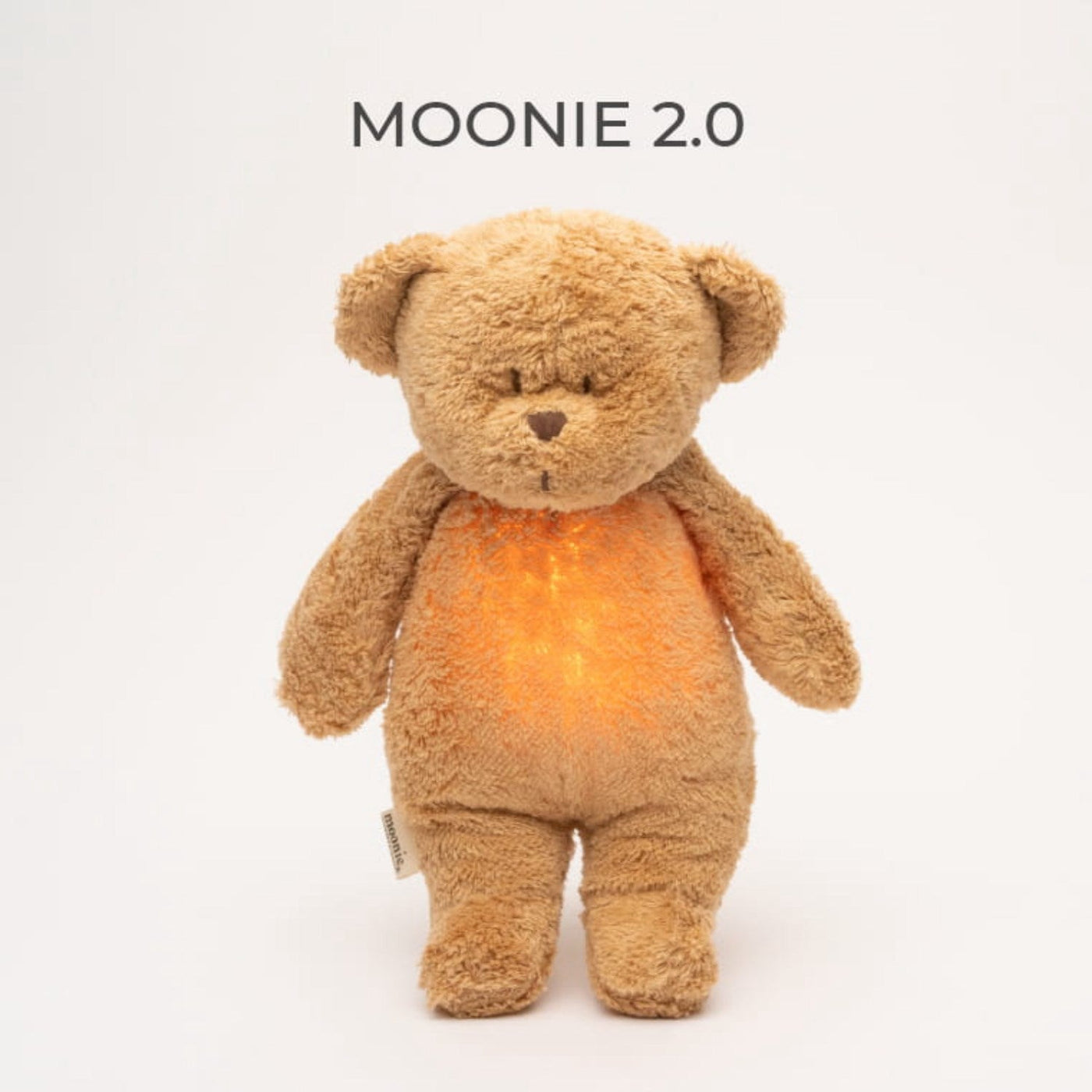 Moonie Cappucino 2.0 Organic Humming Bjørn Med White Noise og en Lampe