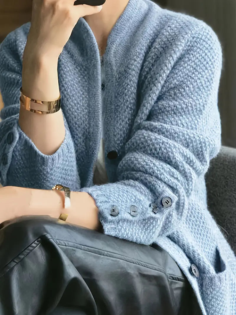 Freja -  Elegant Cardigan med kasjmirmix