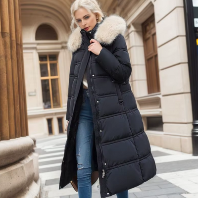 Paula – Lang og elegant dunjakke