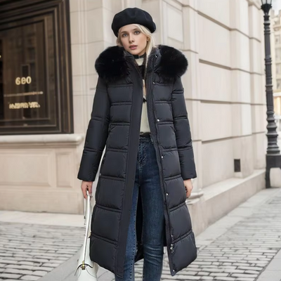 Paula – Lang og elegant dunjakke