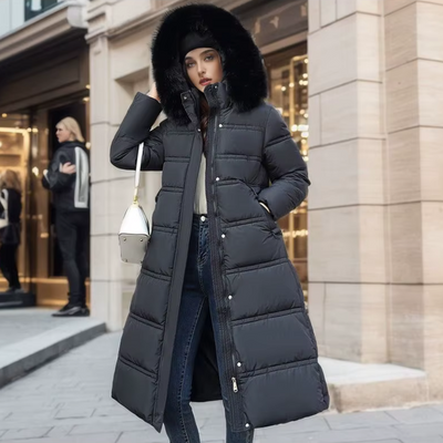 Paula – Lang og elegant dunjakke