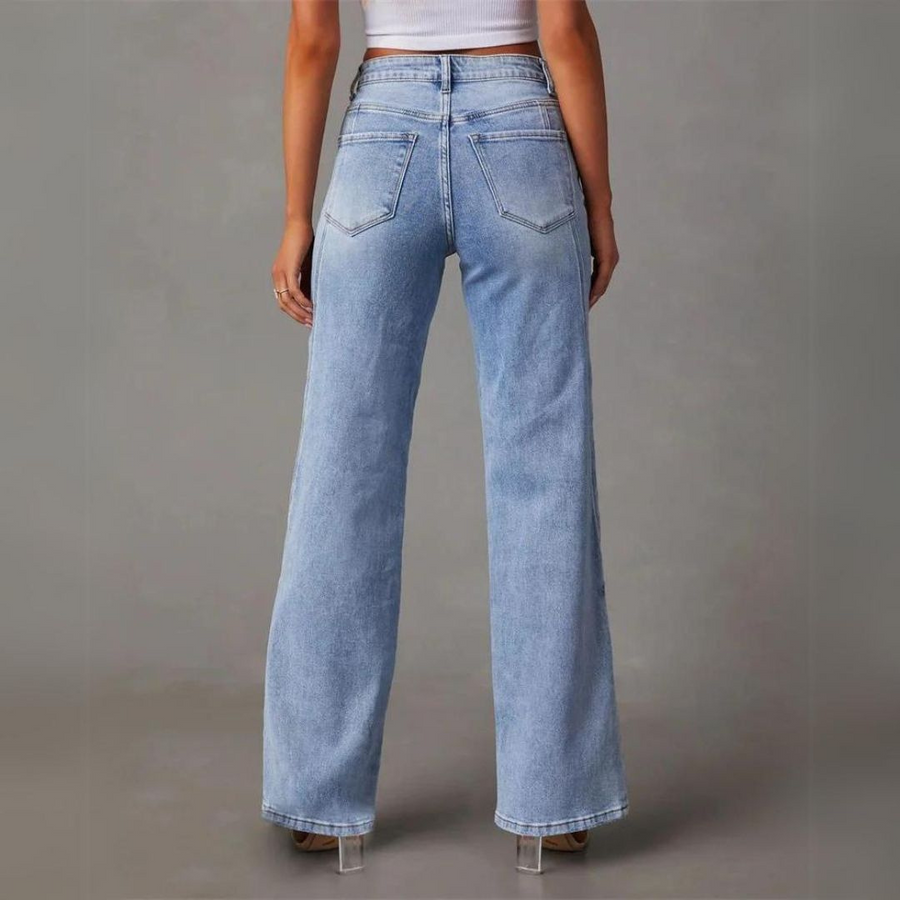 Filippa -  Stilfulde Højtaljede Wide-Leg Jeans