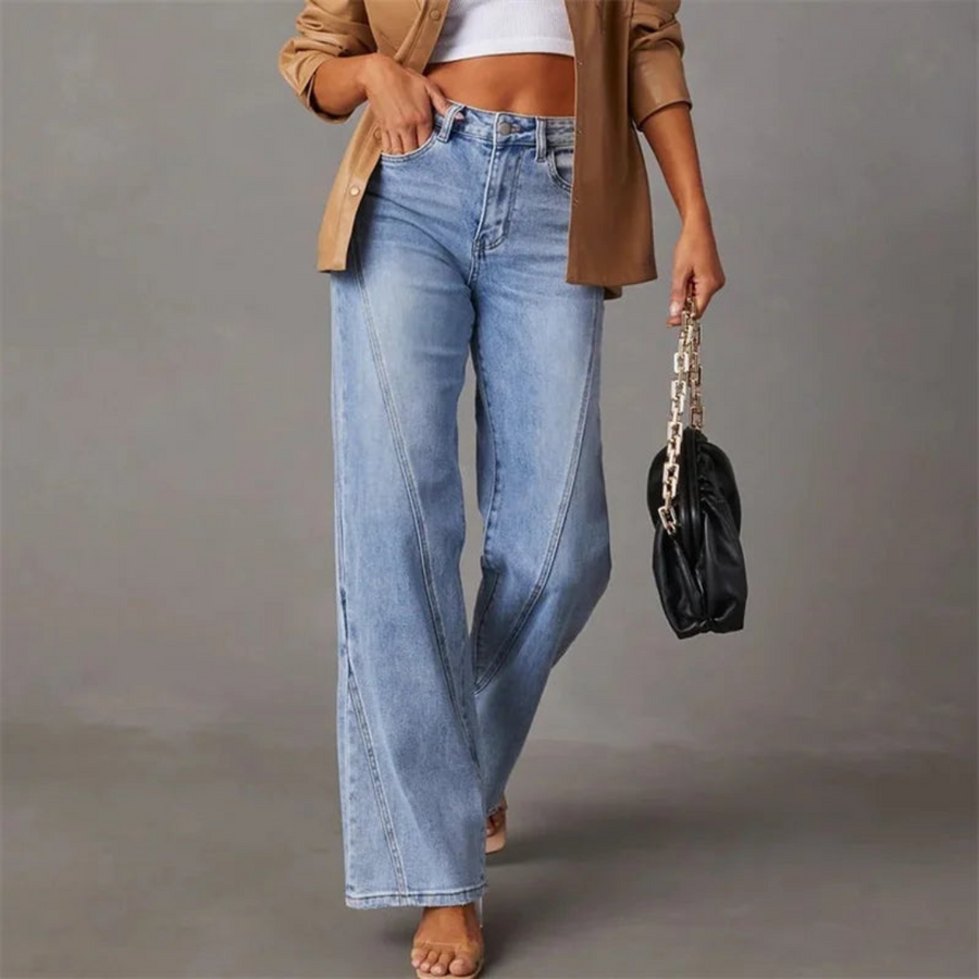 Filippa -  Stilfulde Højtaljede Wide-Leg Jeans