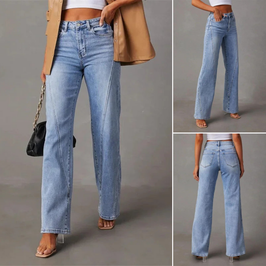 Filippa -  Stilfulde Højtaljede Wide-Leg Jeans