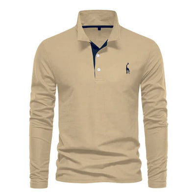 Audrey -Elegant langærmet poloshirt