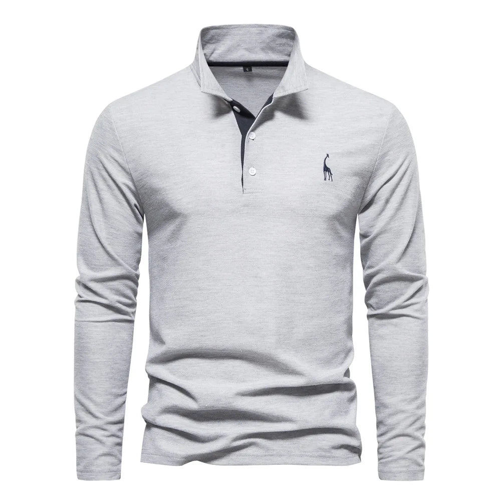 Audrey -Elegant langærmet poloshirt