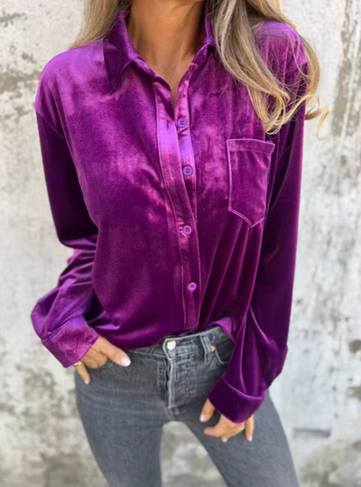 Amaryllis – Elegant og trendy fløjlsbluse