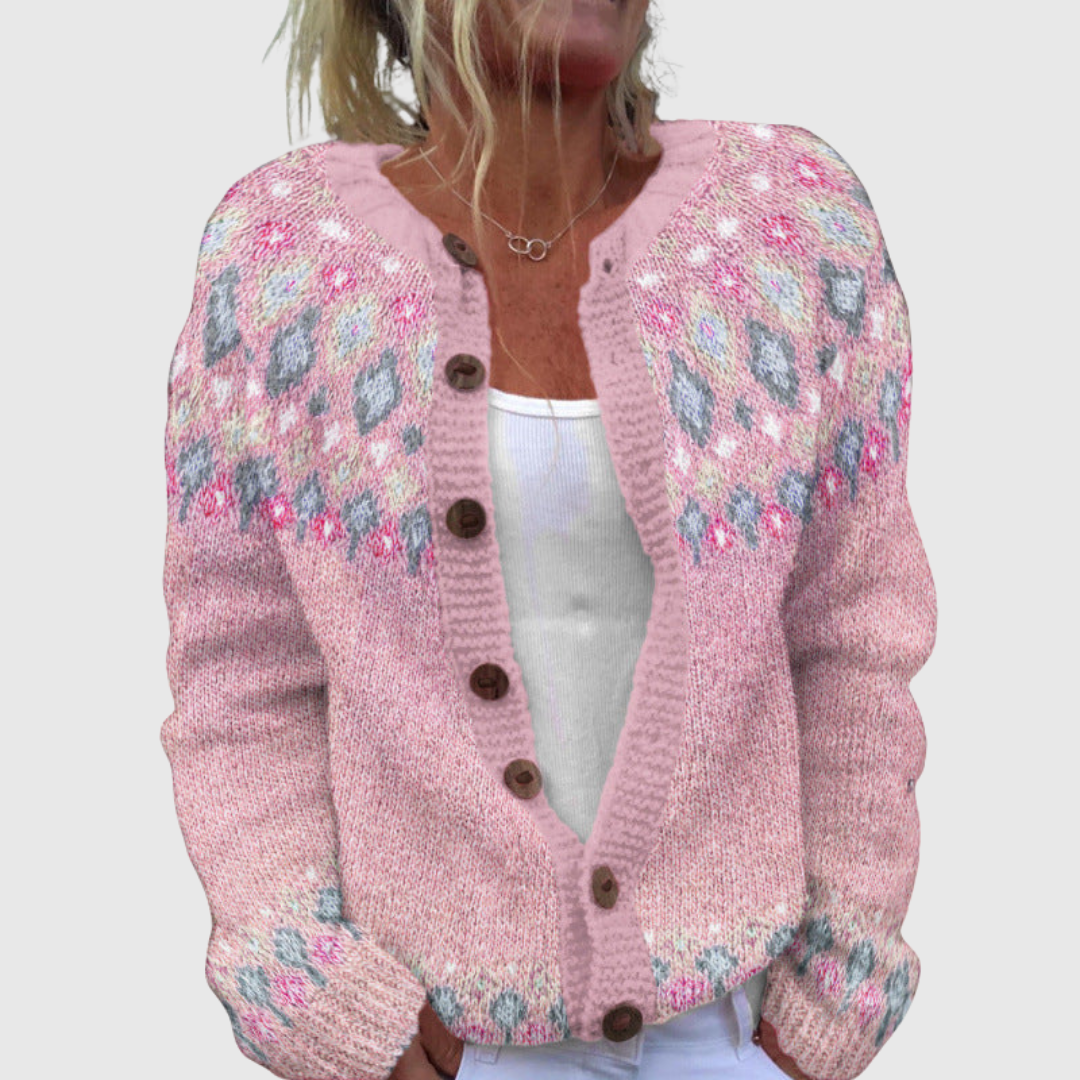 Sonja - Let cardigan med legende print