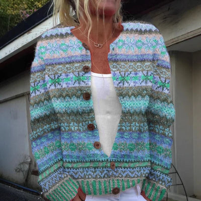 Sonja - Let cardigan med legende print