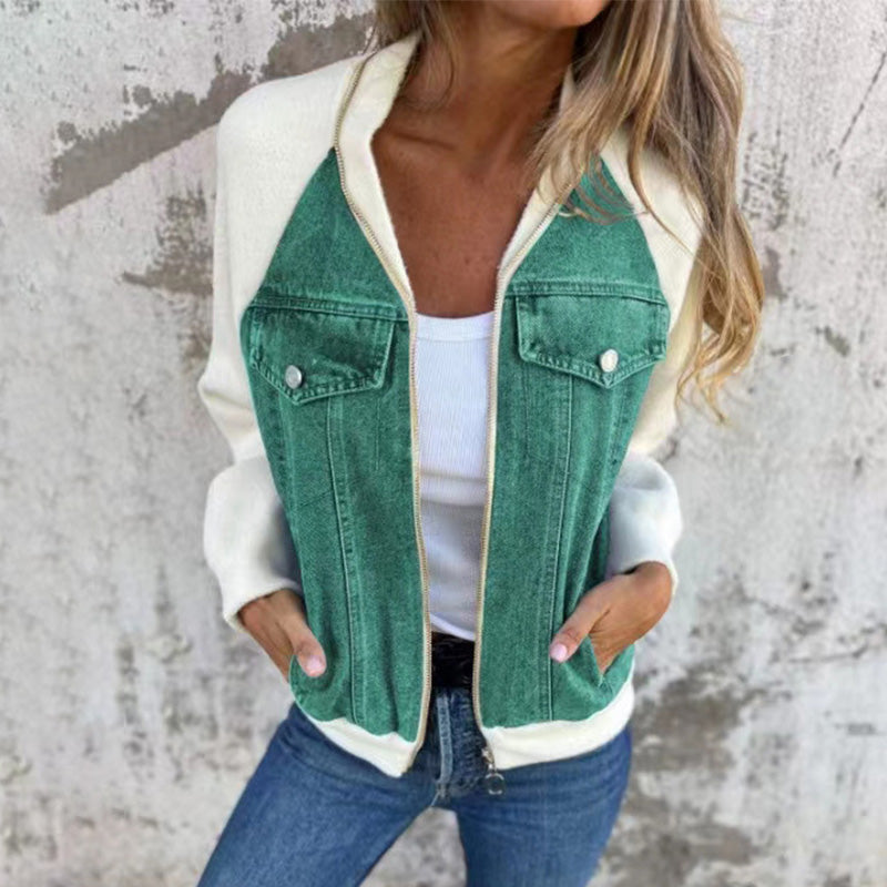 Vanessa – Denimjakke med patchwork og praktiske lommer