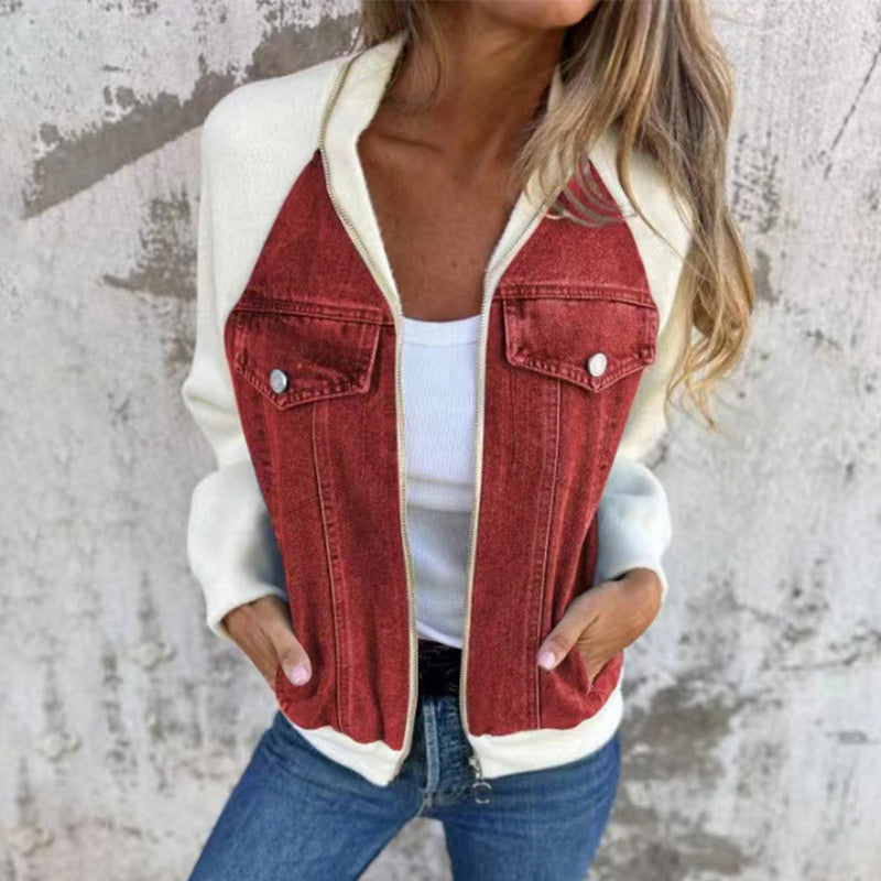 Vanessa – Denimjakke med patchwork og praktiske lommer