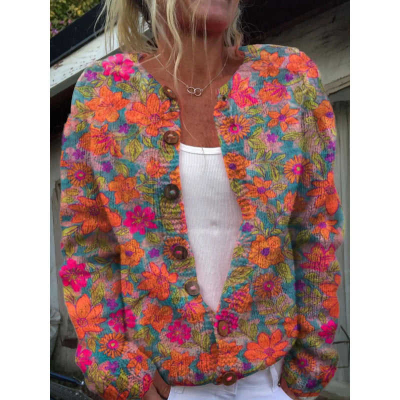 Sonja - Let cardigan med legende print